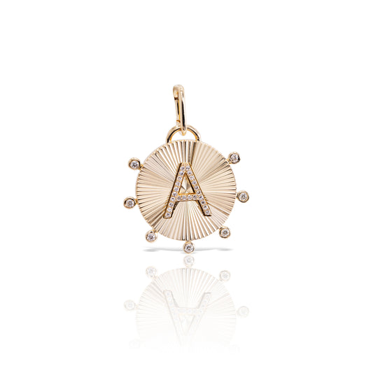 GOLD AND DIAMOND LETTER CHARM