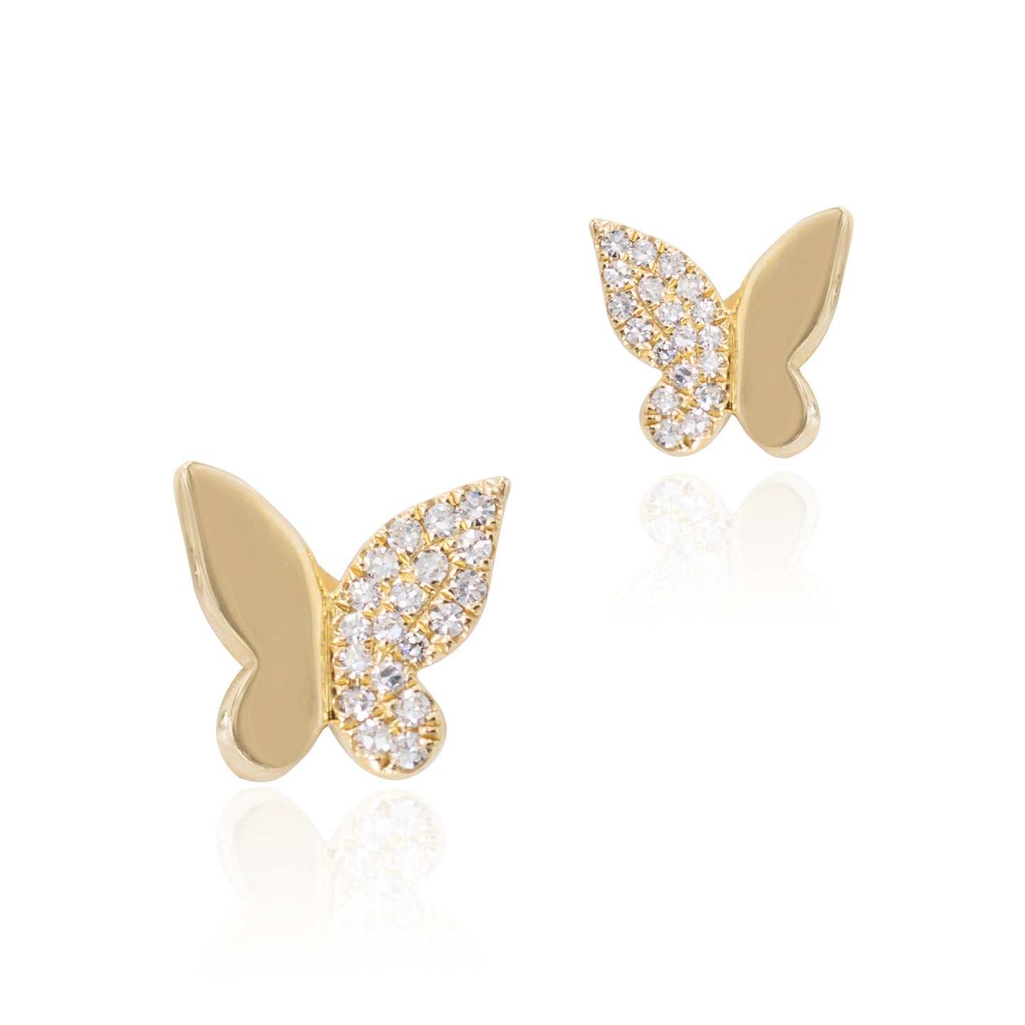 GOLD AND DIAMOND BUTTERFLY EARRINGS