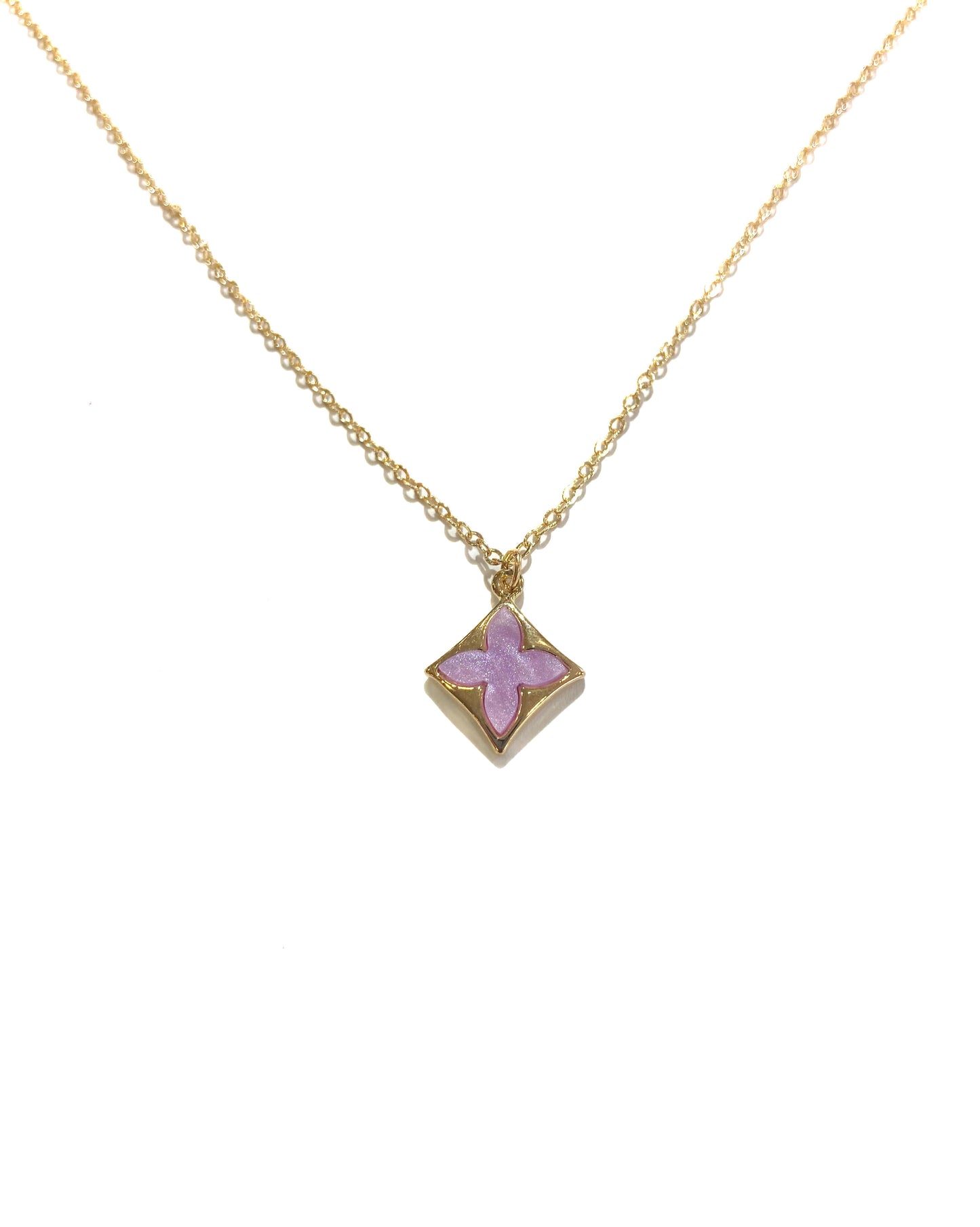 Purple Clover Necklace