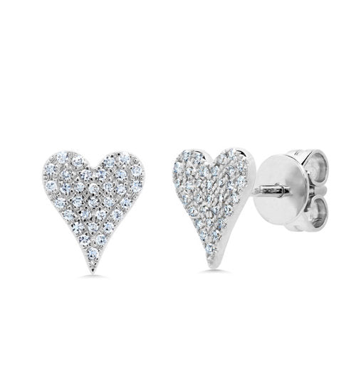 Diamond Heart 14k Earrings