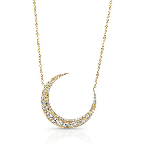Diamond Moon 14K Necklace