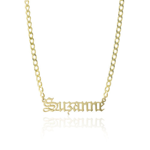 "Old English" Name Necklace