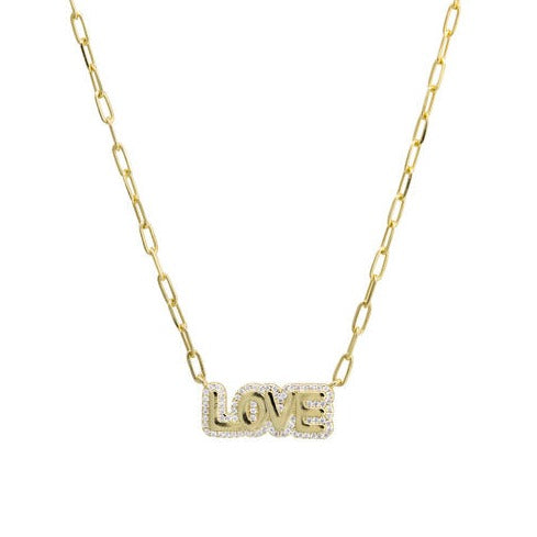 "Love" Vermeil Necklace